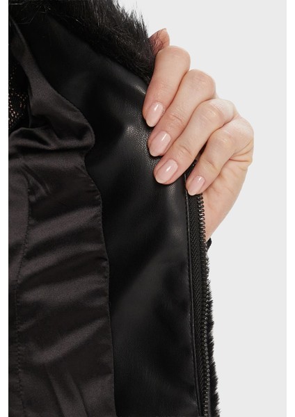 Sl Amari Regular Fit Yumuşak Tüylü Yaka Fermuarlı Yelek W5BL0IKCP70 Bayan Yelek W5BL0I KCP70 Jtmu indirimleri