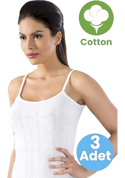 Kadın 3'lü Ince Askılı Desenli Lilyum Atlet modelleri