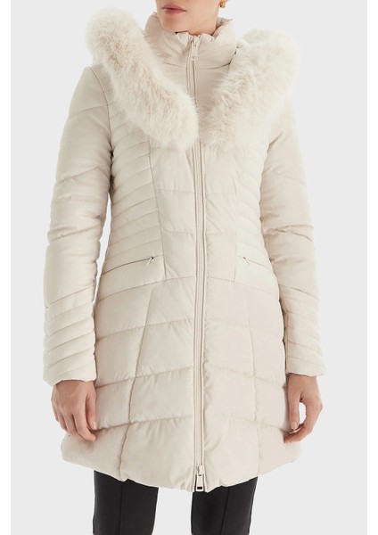 Nev Oxana Regular Fit Fermuarlıı Kapüşonlu Şişme Mont W4BL61WGLZ0 Bayan Mont W4BL61 Wglz0 G9L9