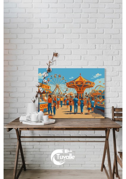 Lunapark Şeker Günleri Sayılarla Boyama Seti, Hobi Seti, 40X50 Tablo, Fırça Boya, Numaralı Tuval fiyatları