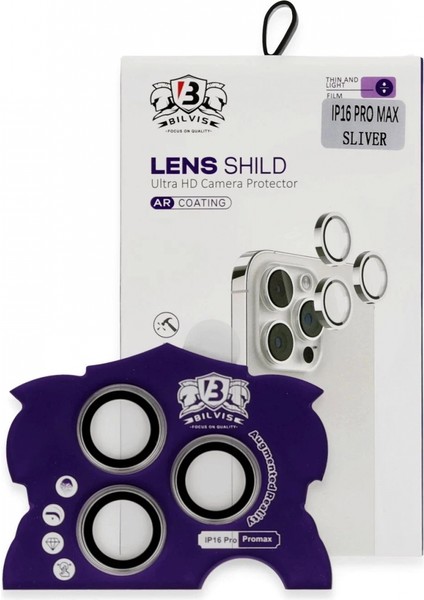 iPhone 16 Pro Max Bilvis Titan Kamera Lens - Titan Gri
