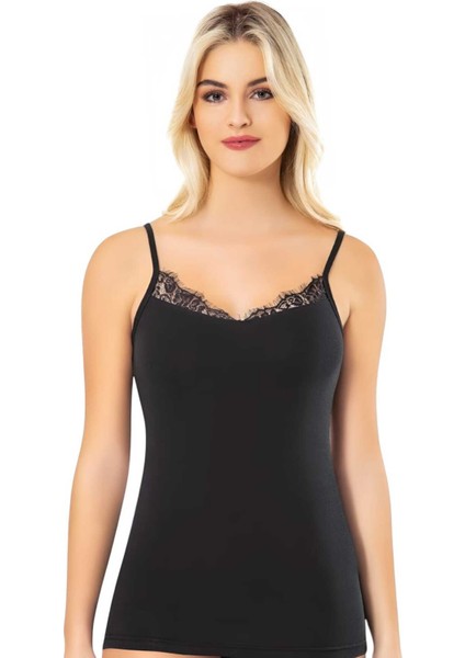 Kadın 3'lü Ip Askılı Yakası Dantelli Modelli Atlet modelleri