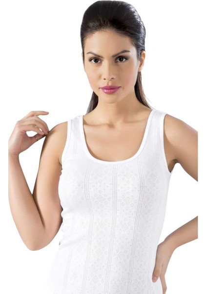 Kadın 3'lü Kalın Askılı Desenli Lilyum Atlet