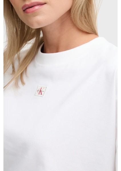 Logolu Pamuklu Oversize Bisiklet Yaka T Shirt LV047D204GYAA Bayan T Shirt LV047D204G Yaa fırsatları
