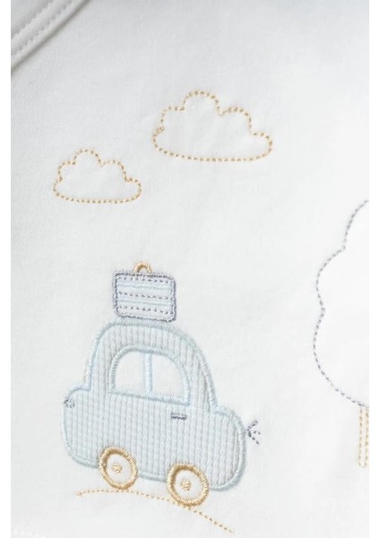 %100 Pamuk Bulutlu Araba Desenli 5 Parça Yenidoğan Hastane Çıkışı Zıbın Seti BBTF.MV.20109 fiyatları