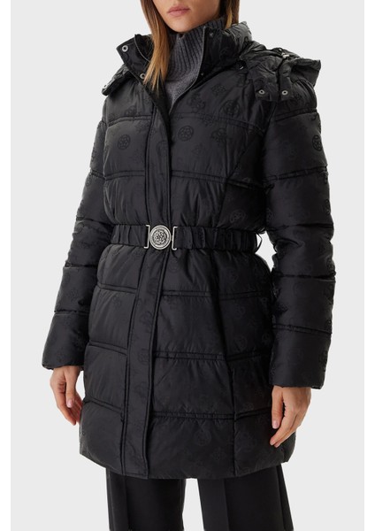 Imma Kapitoneli Regular Fit Çıkarılabilir Kapüşonlu Su Itici Mont W5BL44W2912 Bayan Mont W5BL44 W2912 Jblk