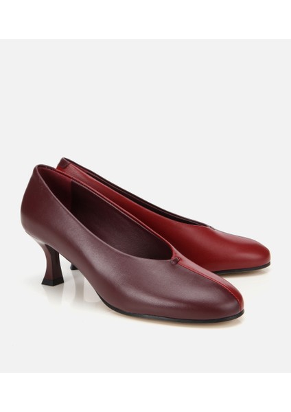 01AYH316590A787 KADIN Deri Bordo Vişne Iki Renkli Ince Topuklu Stiletto fiyatları