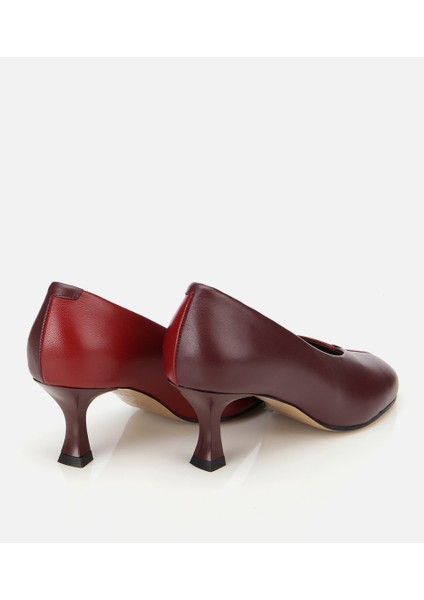 01AYH316590A787 KADIN Deri Bordo Vişne Iki Renkli Ince Topuklu Stiletto fırsatları