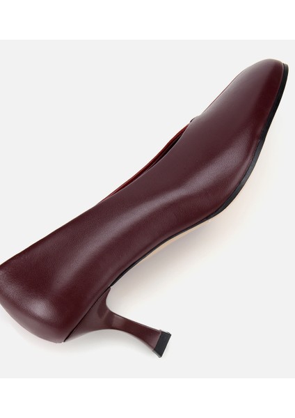 01AYH316590A787 KADIN Deri Bordo Vişne Iki Renkli Ince Topuklu Stiletto