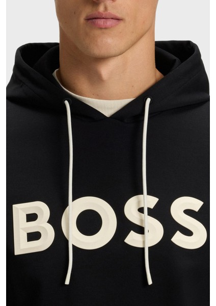 Pamuklu Regular Fit Kapüşonlu Logolu Sweat Erkek Sweat 50551457 002 fırsatları