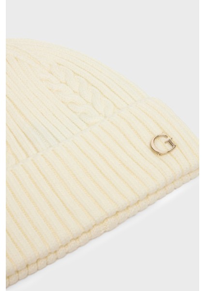 Knitted Logolu Örgülü Bere AW5381POL01 Bayan Bere AW5381 POL01 Whı modelleri