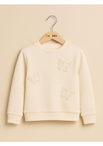 Kız Çocuk Kelebek Desenli Sweatshirt modelleri