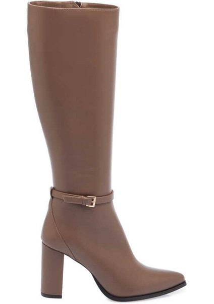 Vizon Hakiki Deri Kadın Klasik Çizme - K23K1CM67062-S08