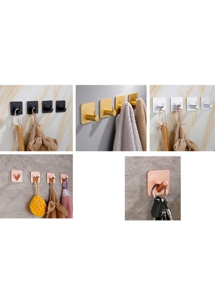 Ağır Hizmet Tipi Yapışkan Kancalar, Kendi Yapışkan Kancalar, Ev Okulları ve Ofisler Için Kare Eğik Kancalar (4pcs) Siyah (Yurt Dışından) modelleri