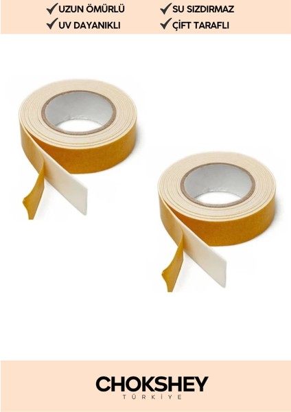 Uzun Ömürlü Süngerli Ultra Yapışkan Iç Dış Mekan Çok Amaçlı Çift Taraflı Köpük Bant 18MMX2M 1 Adet fiyatları