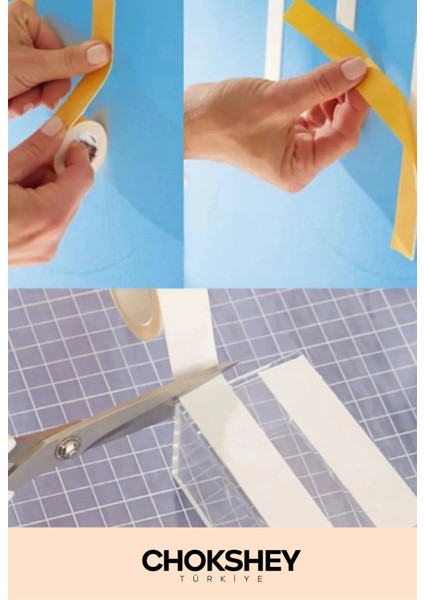 Uzun Ömürlü Süngerli Ultra Yapışkan Iç Dış Mekan Çok Amaçlı Çift Taraflı Köpük Bant 18MMX2M 1 Adet modelleri