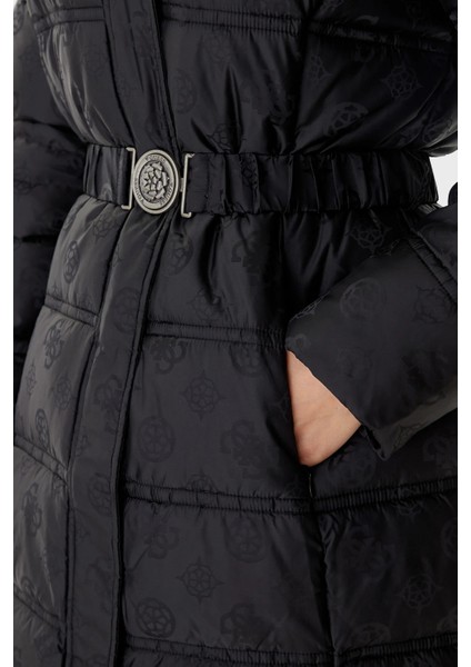 Imma Kapitoneli Regular Fit Çıkarılabilir Kapüşonlu Su Itici Mont W5BL44W2912 Bayan Mont W5BL44 W2912 Jblk