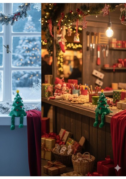 Ceresshop Yılbaşı Temalı Oturan Çam Ağacı Biblo - Yeşil modelleri