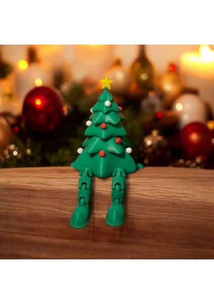 Ceresshop Yılbaşı Temalı Oturan Çam Ağacı Biblo - Yeşil