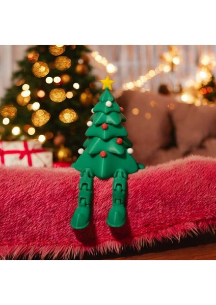 Ceresshop Yılbaşı Temalı Oturan Çam Ağacı Biblo - Yeşil