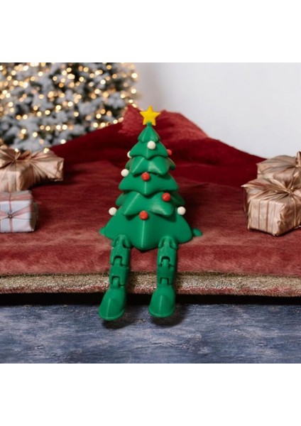 Ceresshop Yılbaşı Temalı Oturan Çam Ağacı Biblo - Yeşil