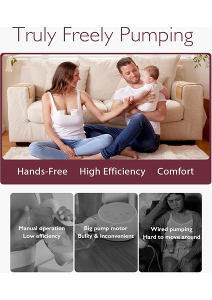 Momcozy S12 Pro Taşınabilir Göğüs Pompası, 3 Mod, 9 Seviye, Akıllı Ekran (Tekli) modelleri