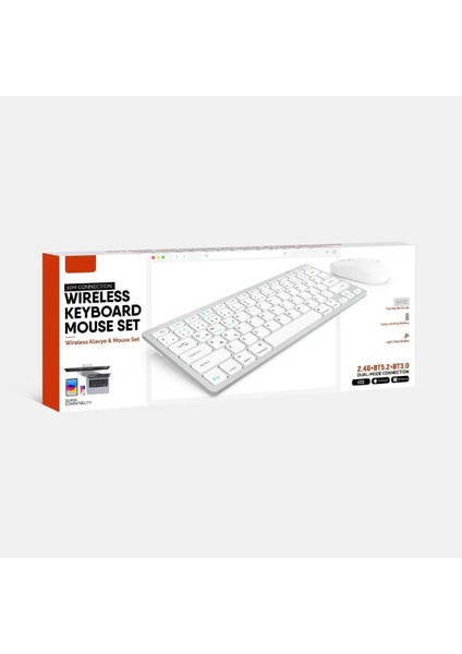 Kablosuz Bluetooth Bağlantılı Taşınabilir Pilli Tablet iPad Pc Tablet Bilgisayar Klavye Mouse Set indirimleri