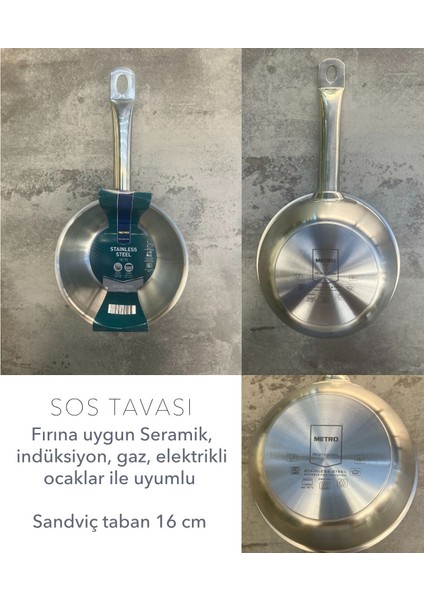 Metro Professional 16CM Çelik Sos Tavası fiyatları