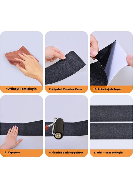 Siyah Merdiven Kaydırmaz Bant 25mm x 5mt 10 Adet