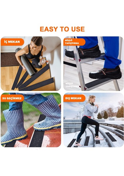 Siyah Merdiven Kaydırmaz Bant 25mm x 5mt 10 Adet fırsatları