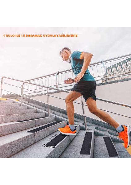 Siyah Merdiven Kaydırmaz Bant 25mm x 5mt 10 Adet indirimleri