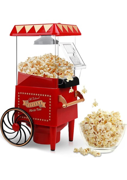 Patlamış Mısır Makinesi, Sıcak Hava Patlamış Mısır Makinesi, Vintage Masaüstü Elektrikli Patlamış Mısır Makinesi, Ev Için Sağlıklı ve Hızlı Atıştırmalık, Ab Fişi (Yurt Dışından)