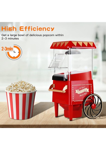 Patlamış Mısır Makinesi, Sıcak Hava Patlamış Mısır Makinesi, Vintage Masaüstü Elektrikli Patlamış Mısır Makinesi, Ev Için Sağlıklı ve Hızlı Atıştırmalık, Ab Fişi (Yurt Dışından) fiyatları