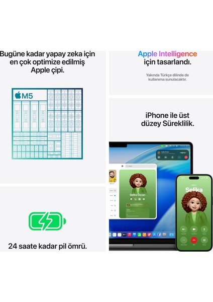 MacBook Pro M5 24GB 1TB SSD macOS 14" Taşınabilir Bilgisayar Uzay Siyahı MDE34TU/A