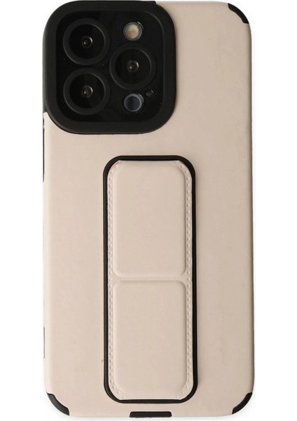 iPhone 13 Pro Kılıf Mega Standlı Silikon - Gold