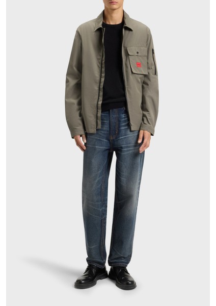 Pamuk Karışımlı Relaxed Fit Logolu Fermuarlı Kanvas Gömlek Erkek Gömlek 50482701 032 fiyatları