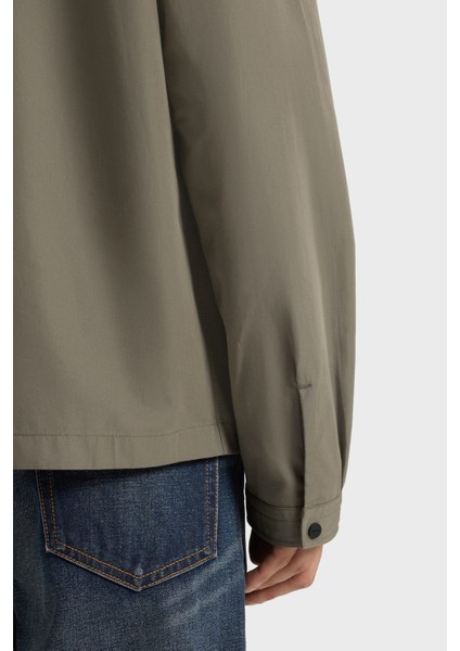 Pamuk Karışımlı Relaxed Fit Logolu Fermuarlı Kanvas Gömlek Erkek Gömlek 50482701 032 indirimleri