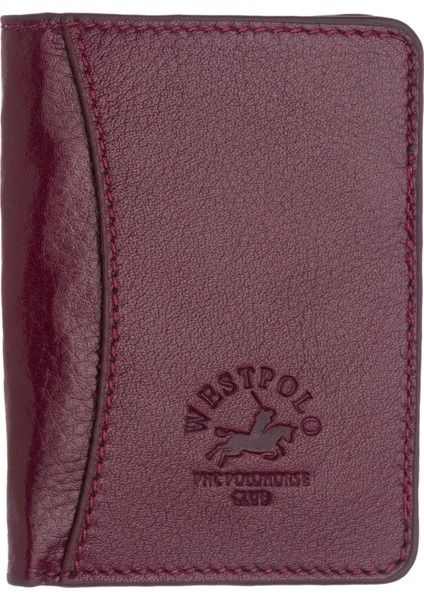 Hakiki Deri Unisex Kartlık - Bordo indirimleri