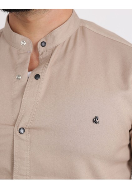 Likralı Gabardin Kot Casual Şık Erkek Gömlek