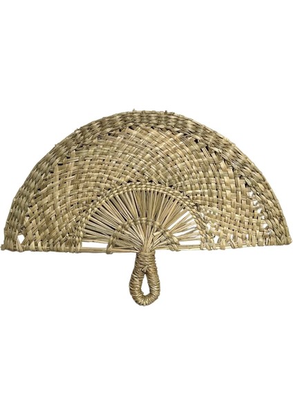 Rattan Hasır Duvar Yelpazesi | El Örgüsü Bohem Dekoratif Duvar Süsü