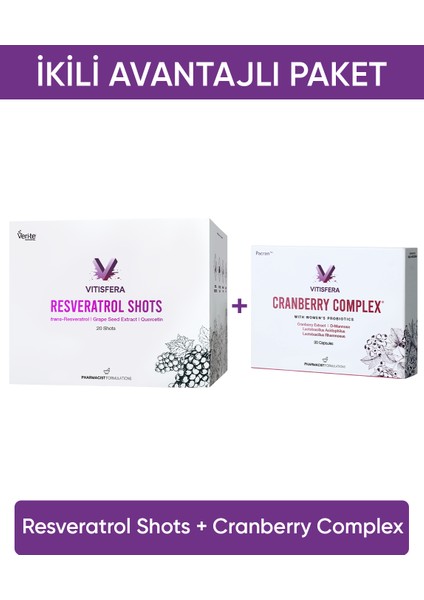 Ikili Avantajlı Paket 3 (Resveratrol Shots + Cranberry Complex)