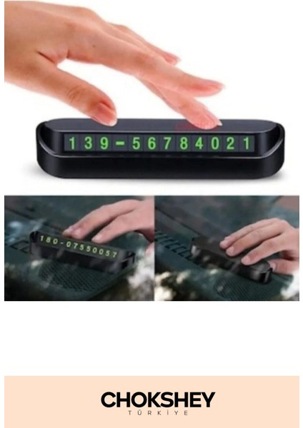 Araç Içi Park Telefon Numarası Araba Oto Cam Kartı Torpido Üstü Fosforlu Neon Aç-Kapa Numaratör modelleri