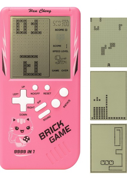 Retro Büyük Ekran Oyun Konsolu 9999'U 1 Arada Tank/yarış/atış Rahat Bulmaca Ayarlanabilir Zorluk Sevimli Pembe Renk ve Kedi Figürlü Modern Görünüm fiyatları