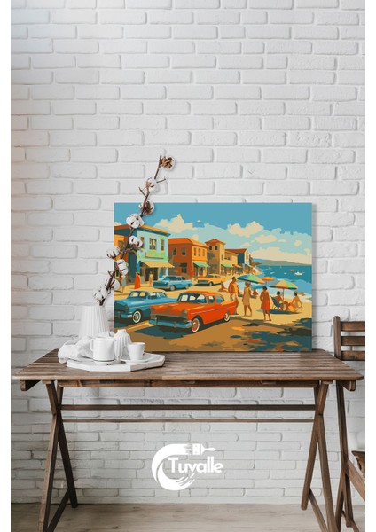 Güneşli Bir Gün 1965 Sayılarla Boyama Seti, Hobi Seti, 40X50 Tablo, Fırça Boya, Numaralı Tuval fiyatları