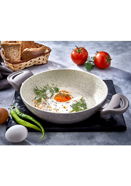 Panamera Döküm Granit Sahan 22 cm Kahverengi