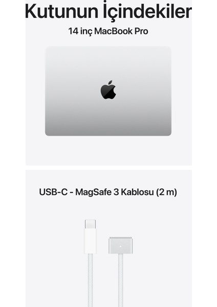 MacBook Pro M5 24GB 1TB SSD macOS 14" Taşınabilir Bilgisayar Gümüş MDE64TU/A