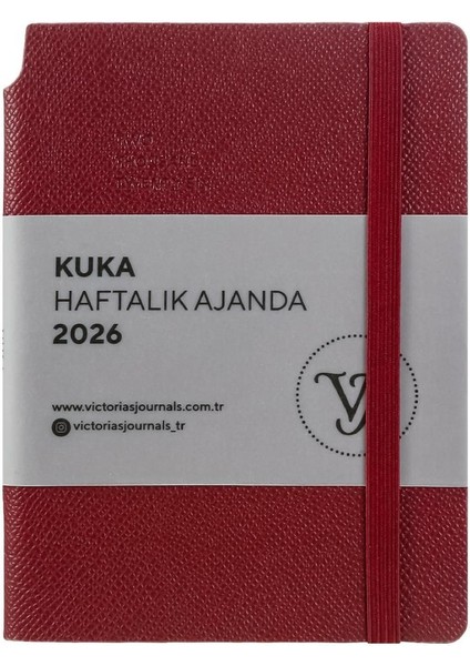 Kuka 2026 Haftalık Ajanda A6 (9x14 cm) Esnek Kapak Ivory 80gr.