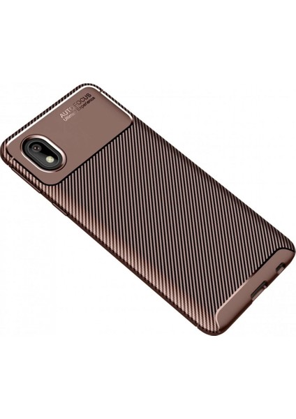Samsung Galaxy A01 Core Kılıf Auto Focus Karbon Kapak - Kahverengi fiyatları