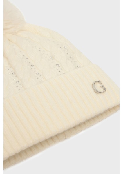 Knitted Taşlı Örgülü Bere AW5385POL01 Bayan Bere AW5385 POL01 Whı fiyatları
