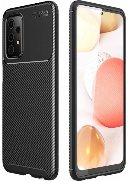Samsung Galaxy A72 Kılıf Auto Focus Karbon Kapak - Siyah